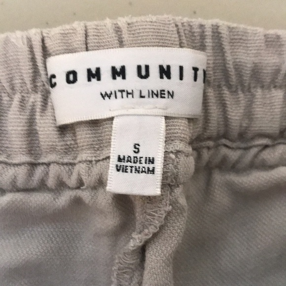 Aritzia Community Habitus Short linen blend Distressed size small light gray - Picture 10 of 13